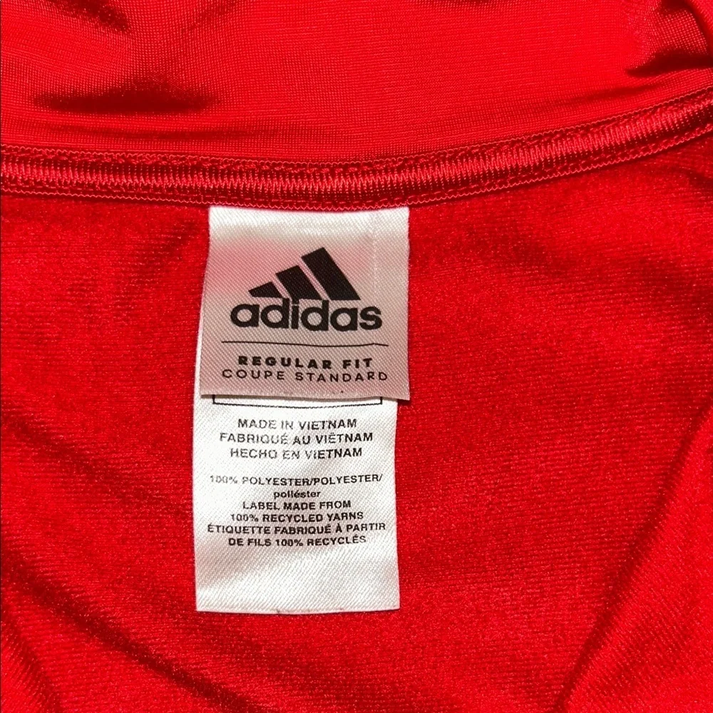 Adidas Kids Red Jacket with White Logo - Picture 3 of 9
